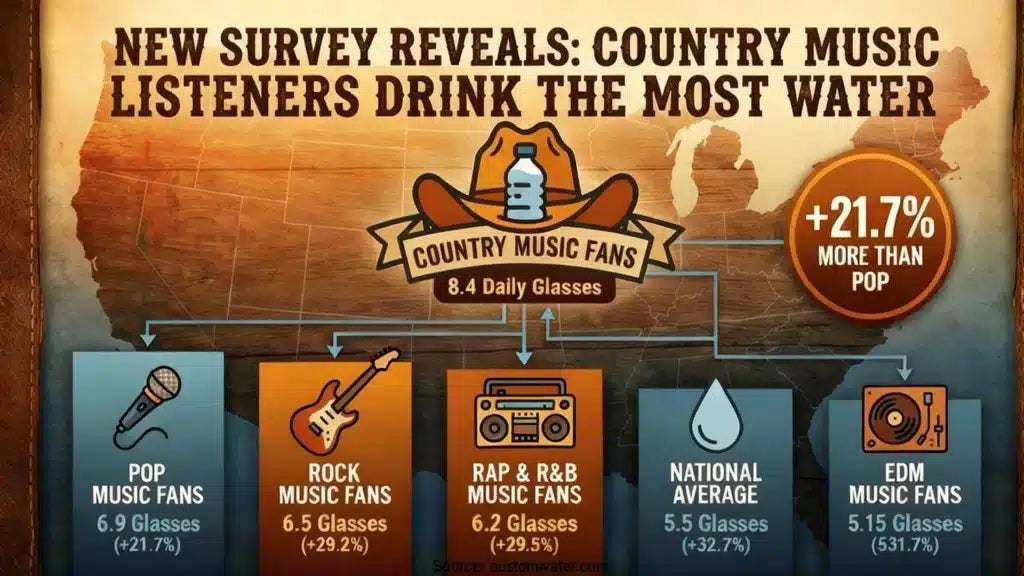 New Survey Reveals: Country Music Listeners Drink The Most Water