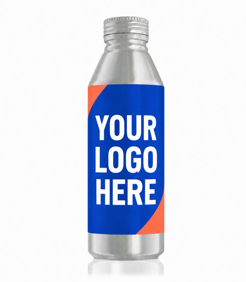 Custom branded aluminum bottled water with private label