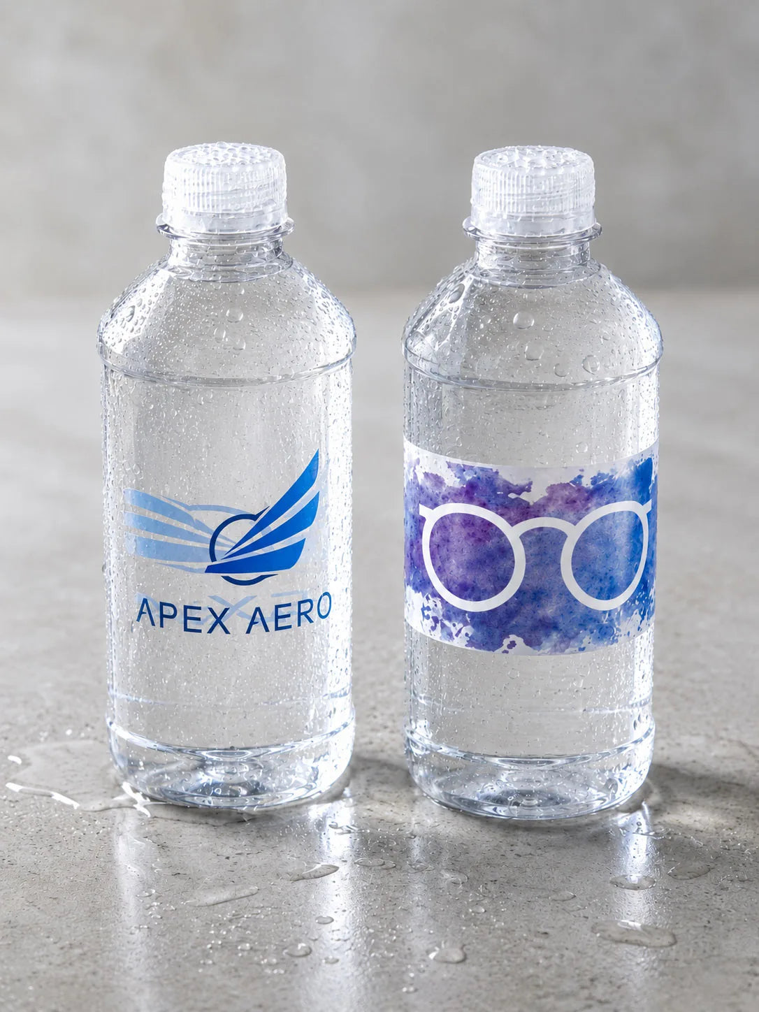 Custom labeled bottled water bottles ready for Michigan events and business orders