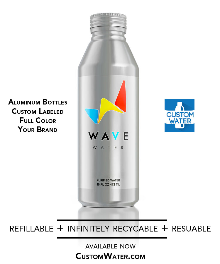 Custom-Labeled Aluminum Bottled Water